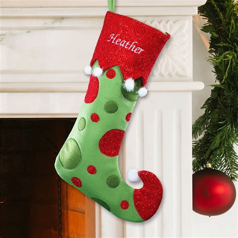 christmas stockings with polka dots